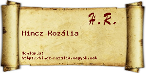 Hincz Rozália névjegykártya